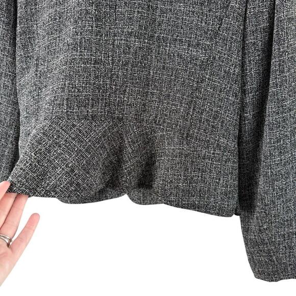 Sandro Sportswear‎ Gray Tweed Blazer Ruffle Front, Size Medium - Picture 9 of 10